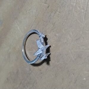 Gold Plated Airplane Ring CZ Stones 2/$25